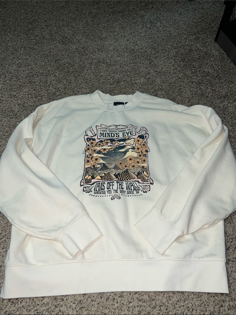 Vans Cream Graphic Crewneck Sweatshirt